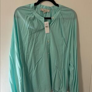 LOFT Light Blue Long Sleeve Blouse